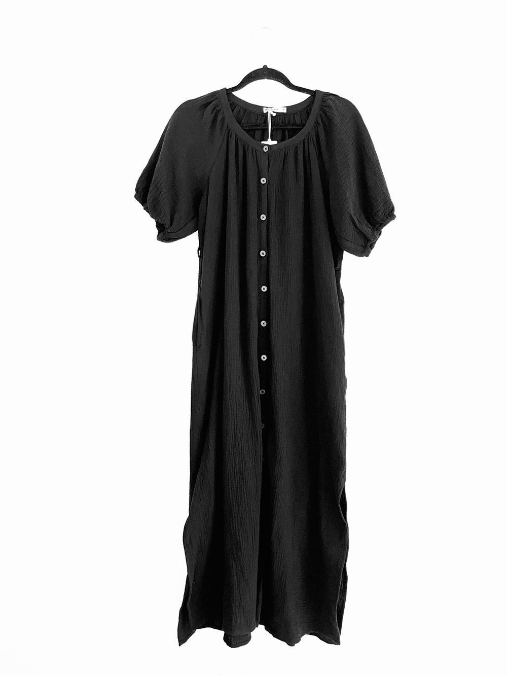 Marine Layer Women’s NWT Erin Shirt Dress Black Cotton Cover-up Loungewear Med